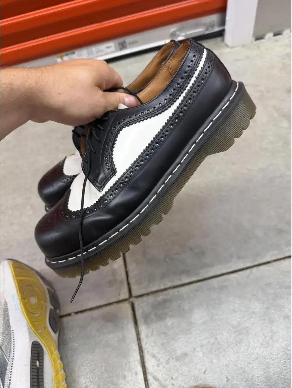dr martens Bex Smooth Leather white and black Brogue Shoes 12 WOMENS / 11 MENS